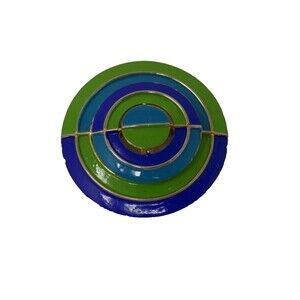 Capri Colorful Round 1960s Hippie Brooch Pin